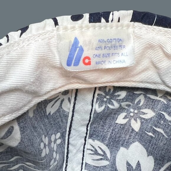 2 Navy Blue Floral Baseball Caps 100% Cotton & Polyester Blend One Size Fits All - Picture 4 of 4